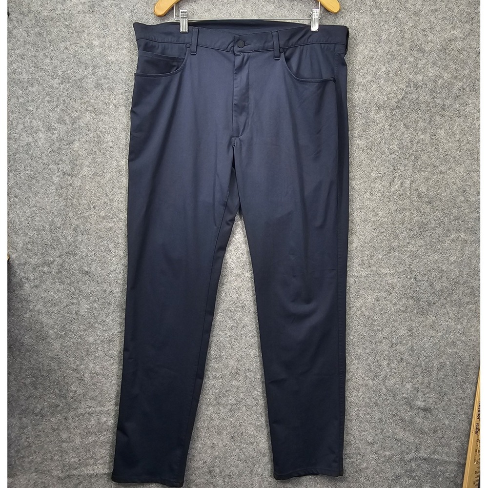 Stylus Pants Mens 38 Navy Blue Performance Stretch Flat Front Golf Trouser 39x31
